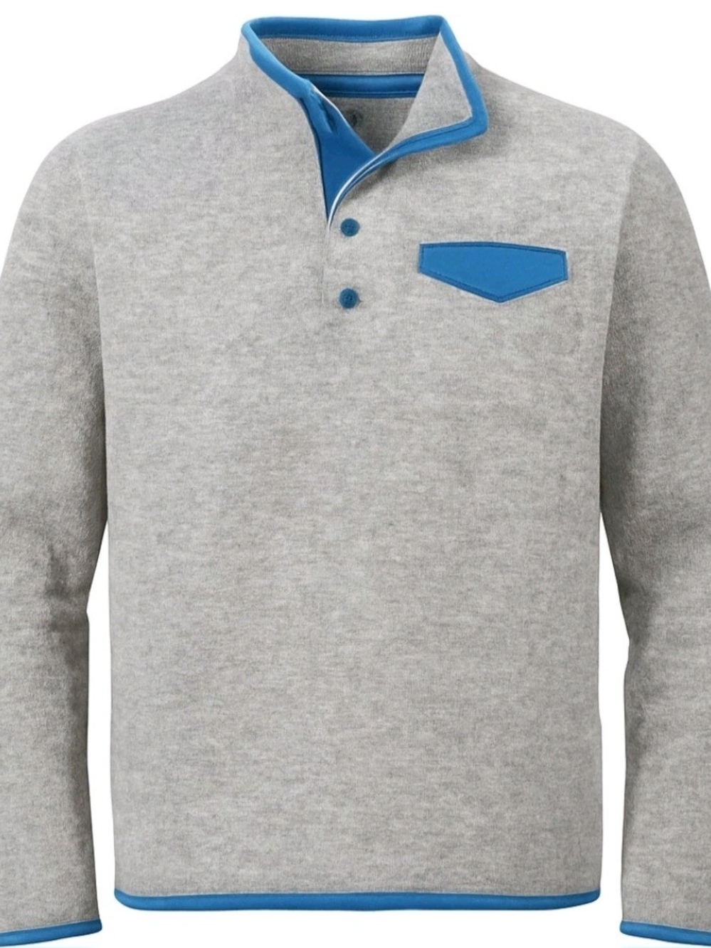 Arizona fleece sweater Warm And Soft Men's Grey Pullover with Blue Trim Size XXL